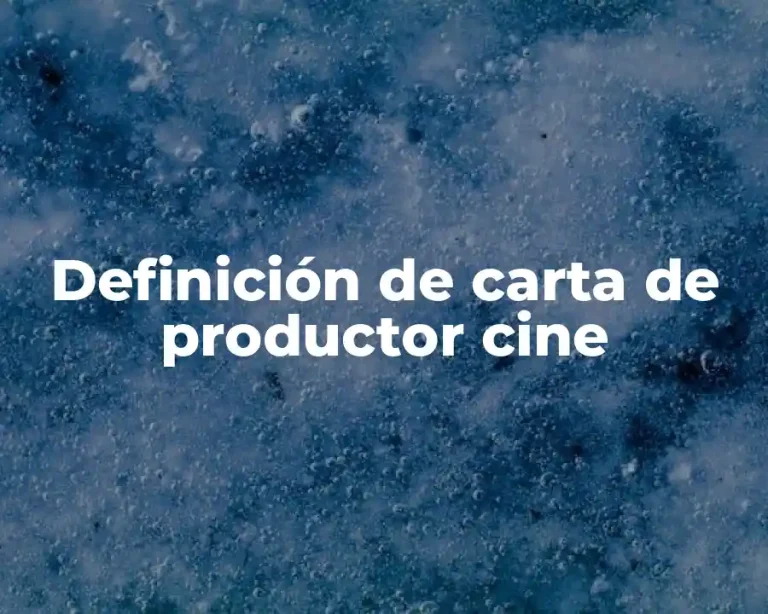 Definición de carta de productor cine
