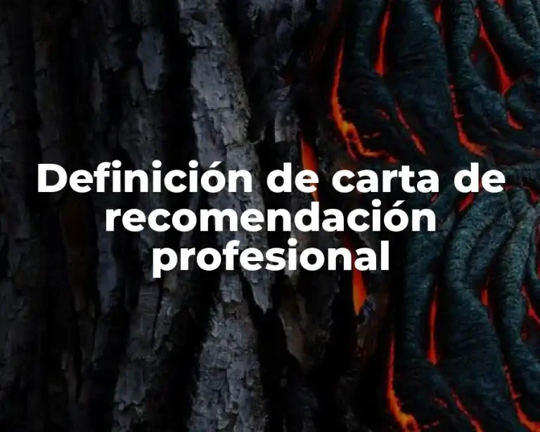Definición de carta de recomendación profesional