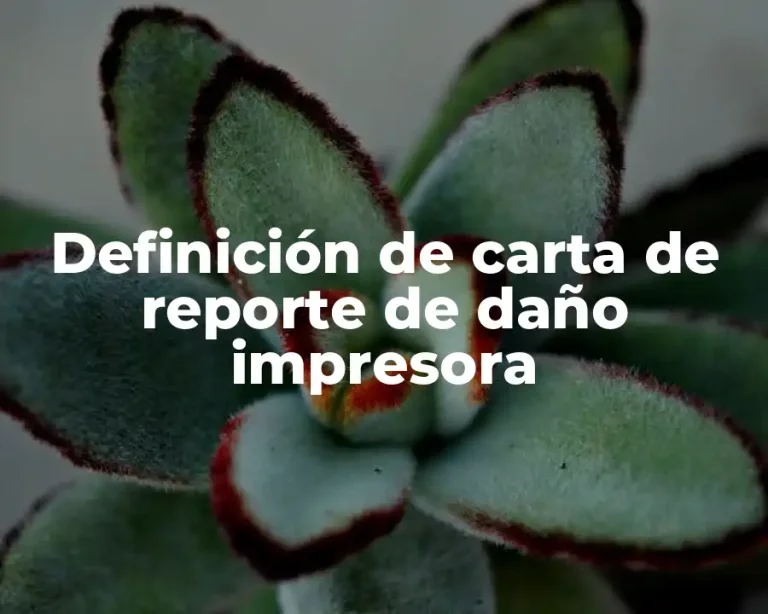 Definición de carta de reporte de daño impresora