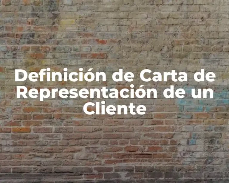 Definición de Carta de Representación de un Cliente