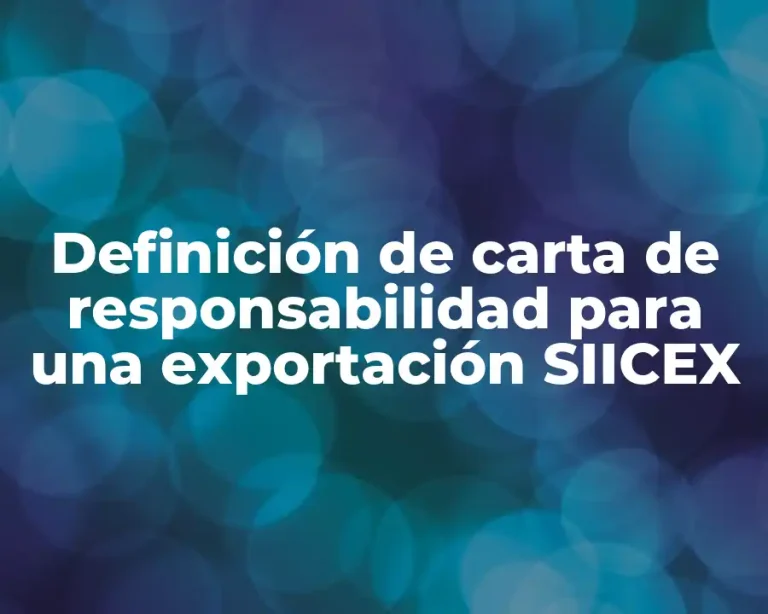 Definición de carta de responsabilidad para una exportación SIICEX