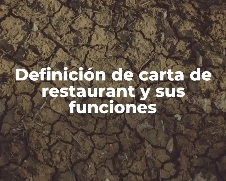 Definición de carta de restaurant y sus funciones