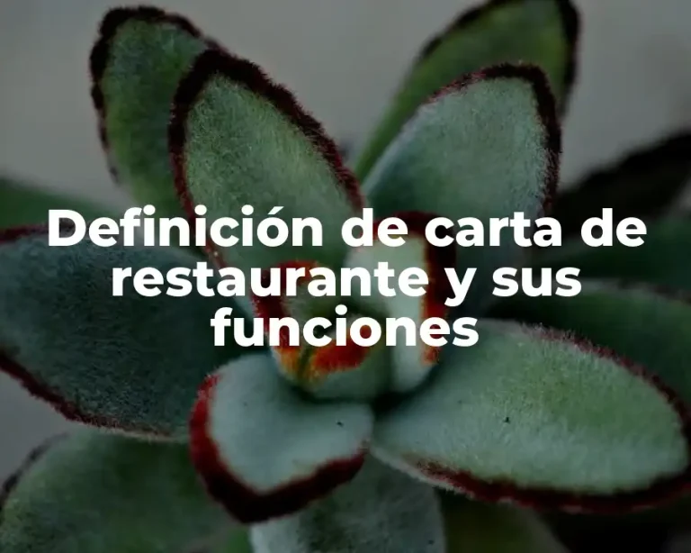 Definición de carta de restaurante y sus funciones