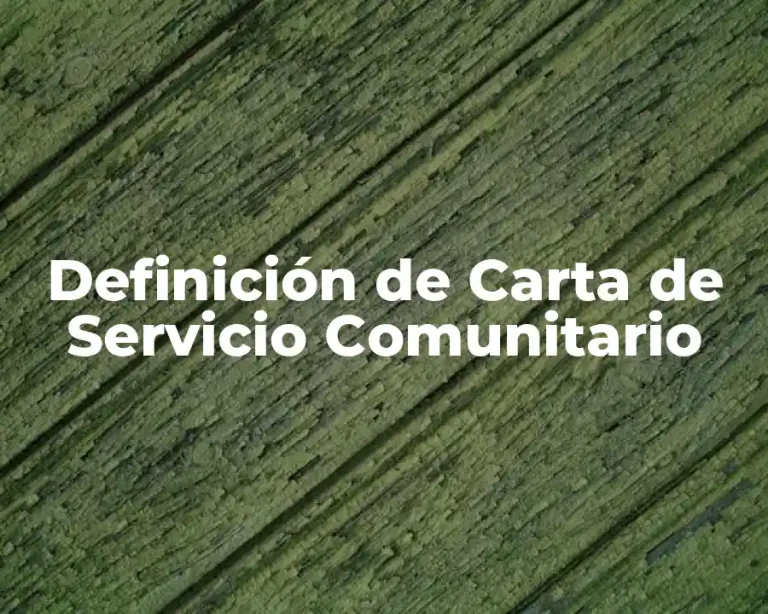 Definición de Carta de Servicio Comunitario