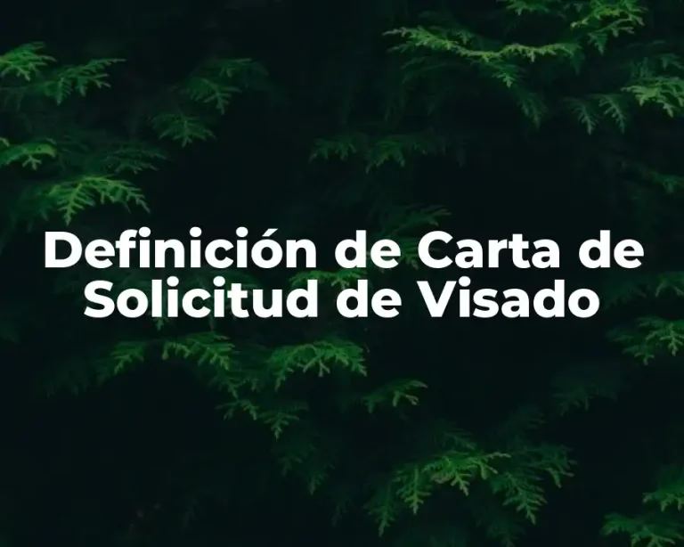 Definición de Carta de Solicitud de Visado