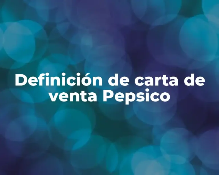 Definición de carta de venta Pepsico