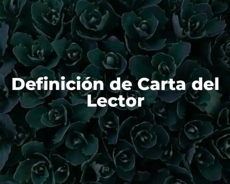 Definición de Carta del Lector