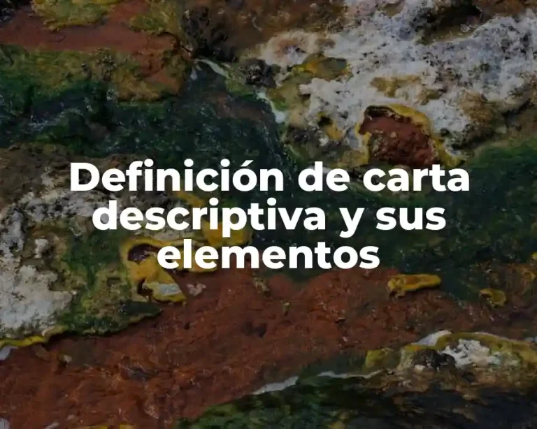 Definición de carta descriptiva y sus elementos