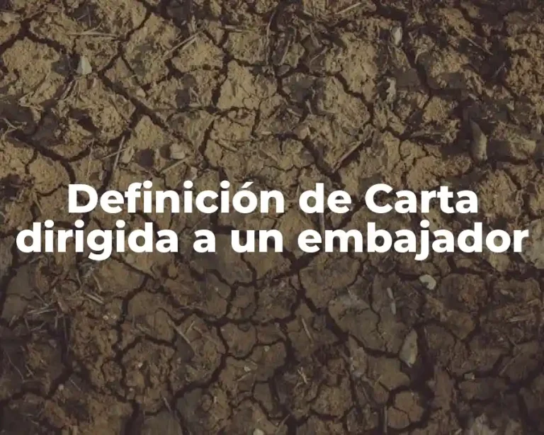 Definición de Carta dirigida a un embajador