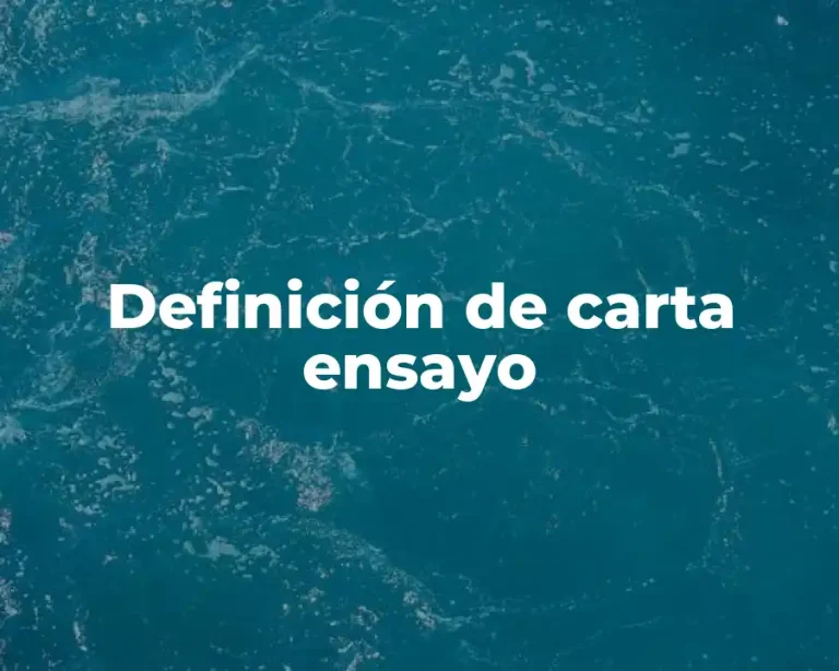 Definición de carta ensayo