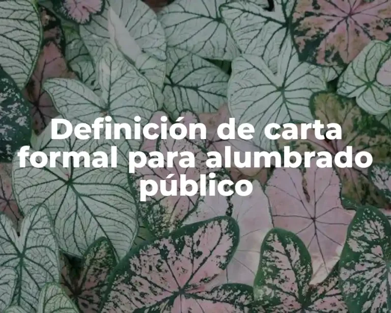 Definición de carta formal para alumbrado público
