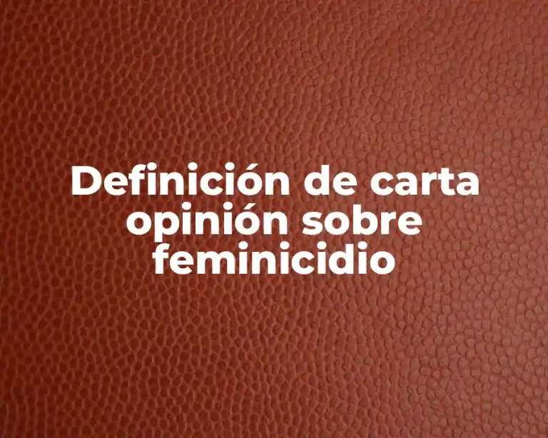 Definición de carta opinión sobre feminicidio