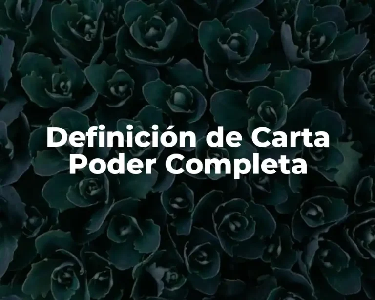 Definición de Carta Poder Completa
