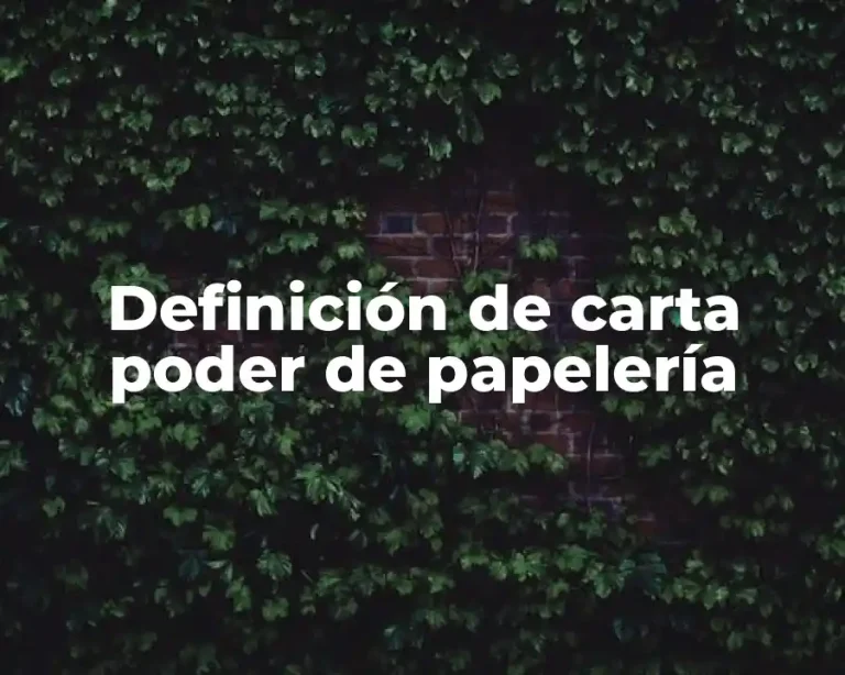 Definición de carta poder de papelería
