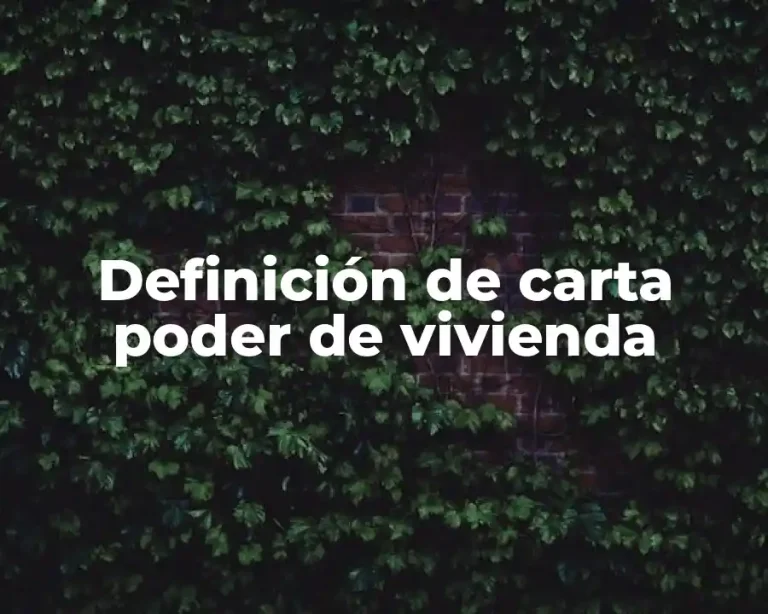 Definición de carta poder de vivienda