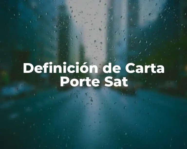 Definición de Carta Porte Sat