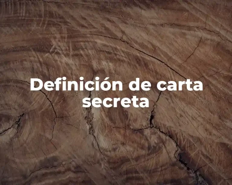 Definición de carta secreta