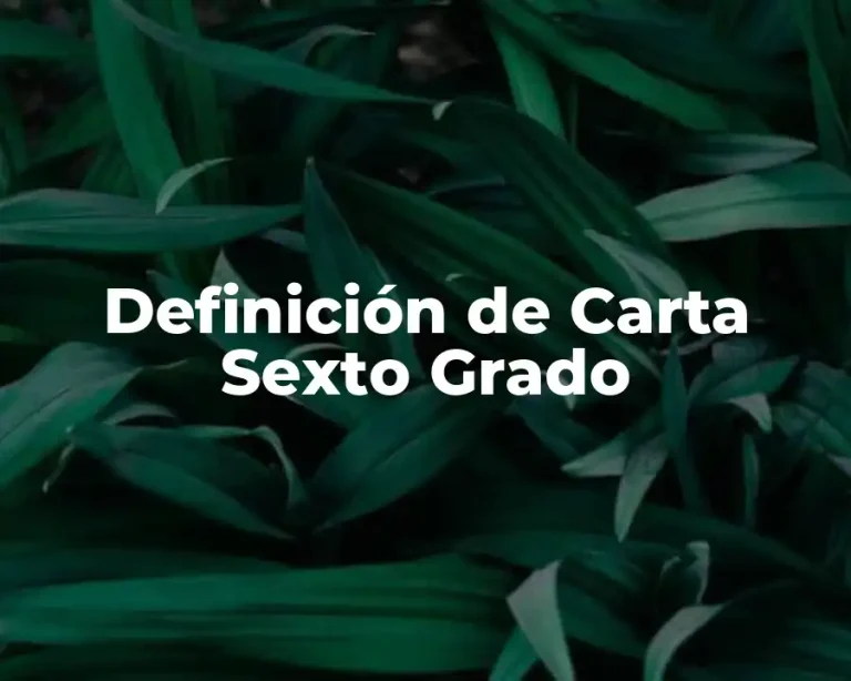 Definición de Carta Sexto Grado