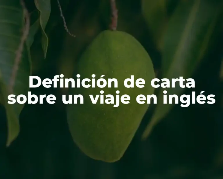 Definición de carta sobre un viaje en inglés