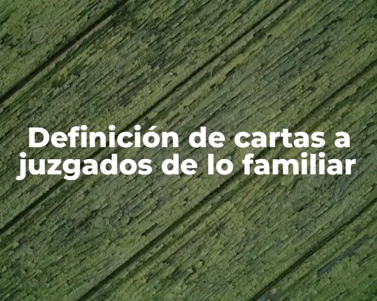 Definición de cartas a juzgados de lo familiar