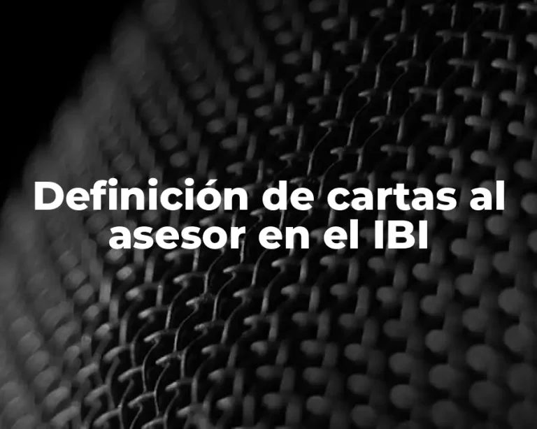 Definición de cartas al asesor en el IBI