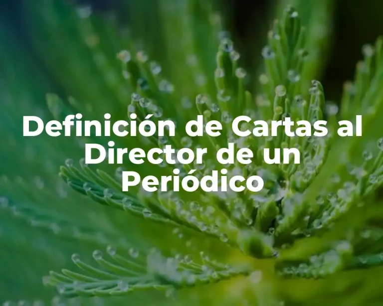 Definición de Cartas al Director de un Periódico