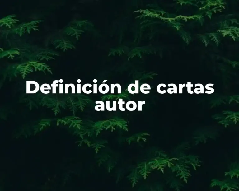 Definición de cartas autor
