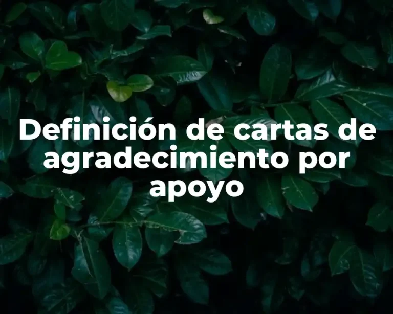 Definición de cartas de agradecimiento por apoyo