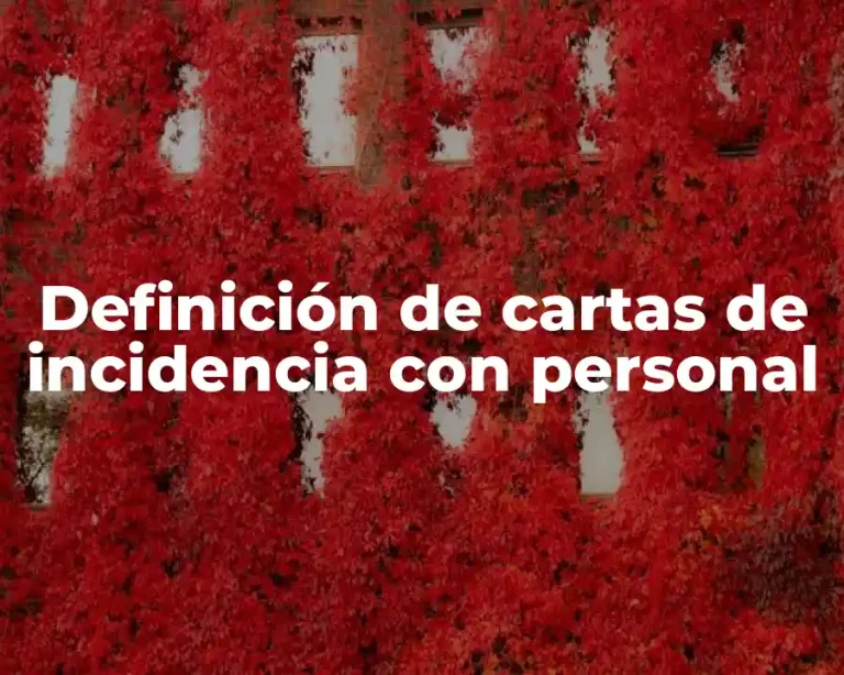 Definición de cartas de incidencia con personal