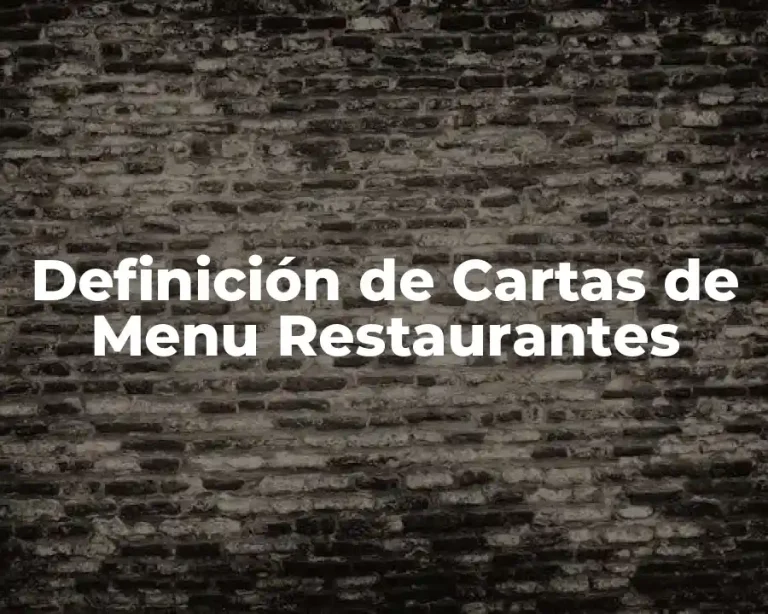 Definición de Cartas de Menu Restaurantes