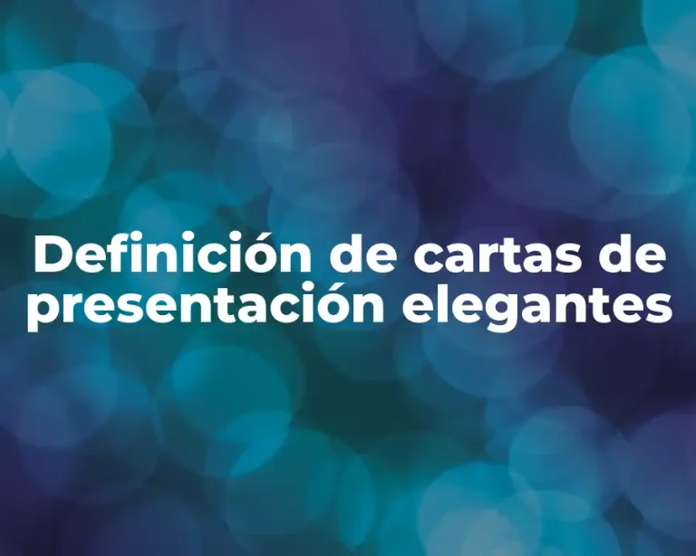 Definición de cartas de presentación elegantes