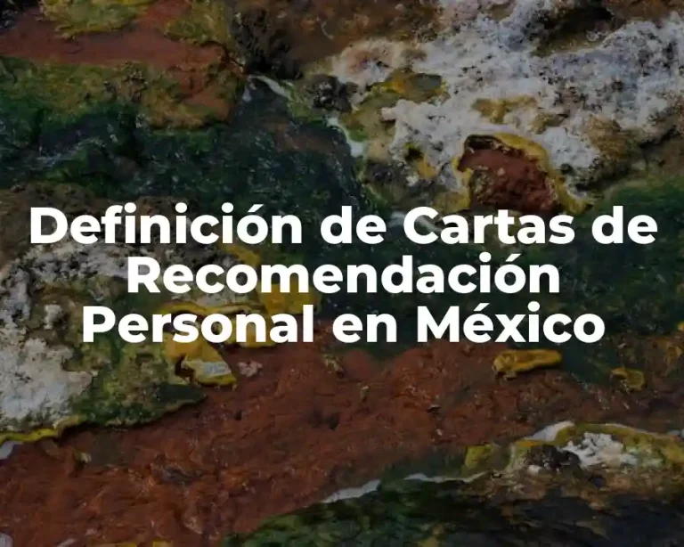 Definición de Cartas de Recomendación Personal en México