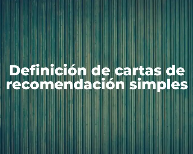Definición de cartas de recomendación simples