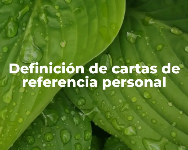 Definición de cartas de referencia personal