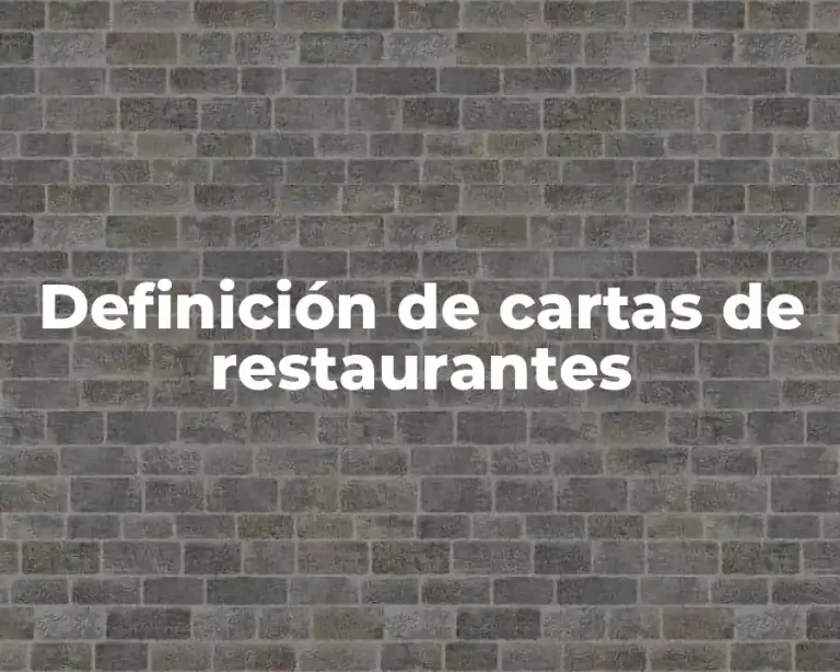 Definición de cartas de restaurantes