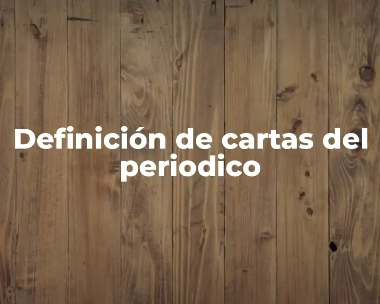 Definición de cartas del periodico