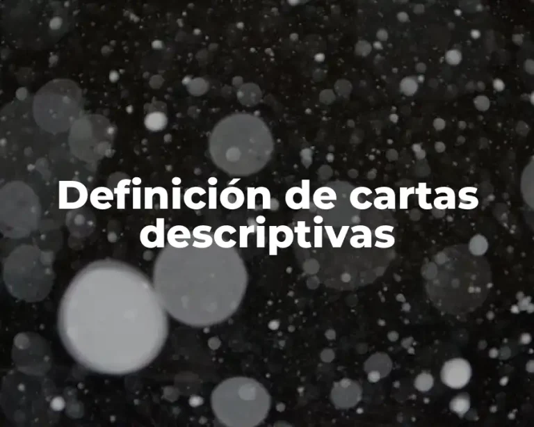 Definición de cartas descriptivas