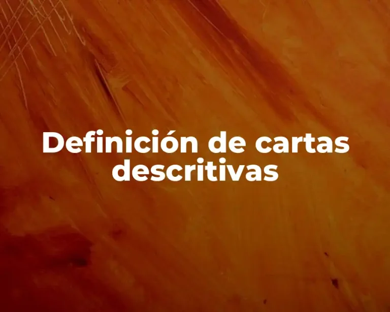 Definición de cartas descritivas