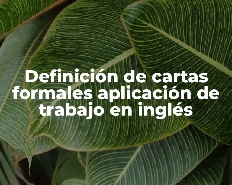 Definición de cartas formales aplicación de trabajo en inglés