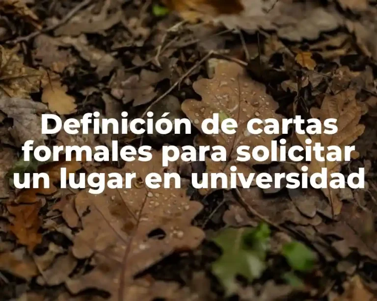 Definición de cartas formales para solicitar un lugar en universidad