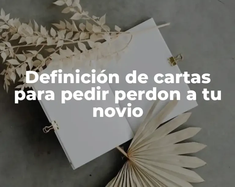 Definición de cartas para pedir perdon a tu novio