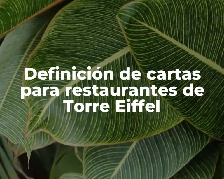 Definición de cartas para restaurantes de Torre Eiffel