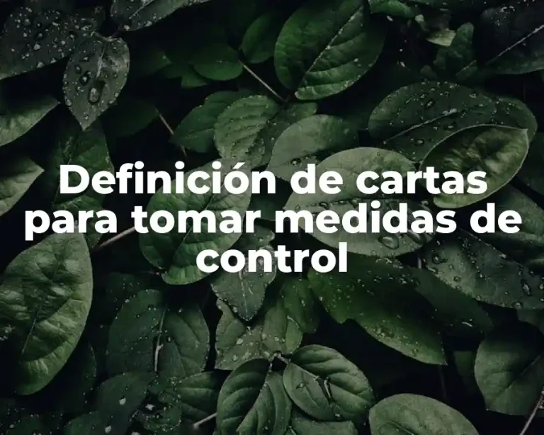 Definición de cartas para tomar medidas de control