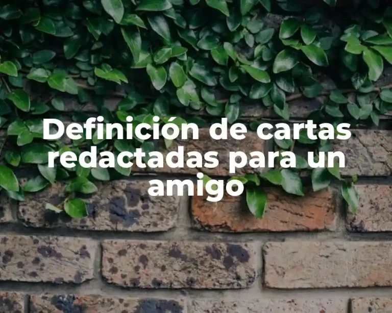 Definición de cartas redactadas para un amigo