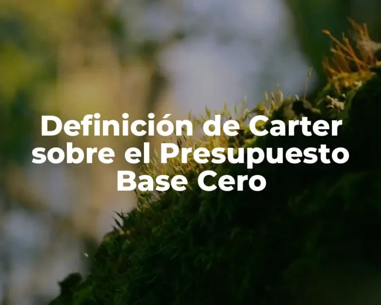 Definición de Carter sobre el Presupuesto Base Cero