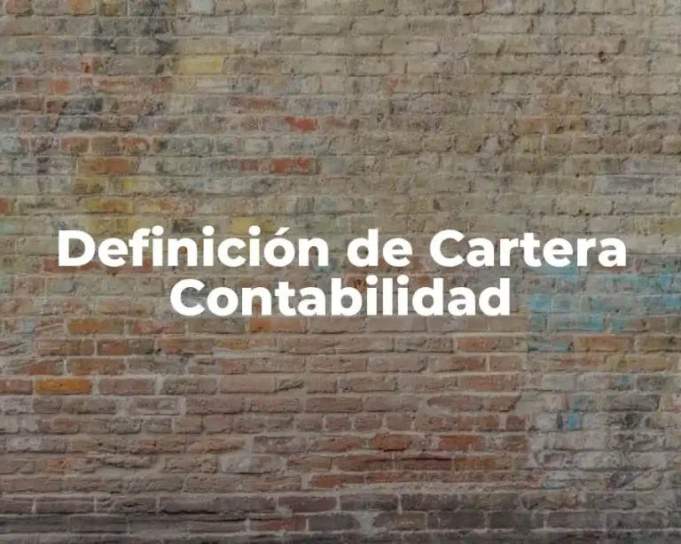Definición de Cartera Contabilidad