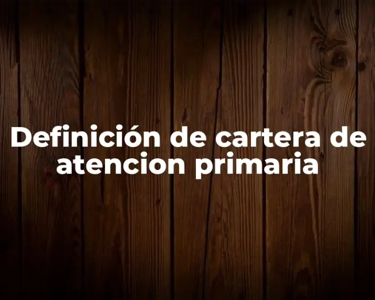 Definición de cartera de atencion primaria