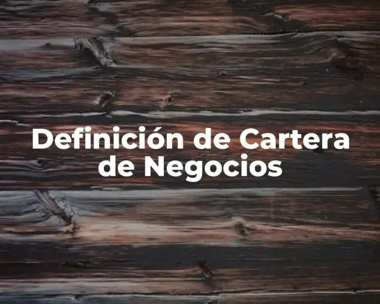 Definición de Cartera de Negocios