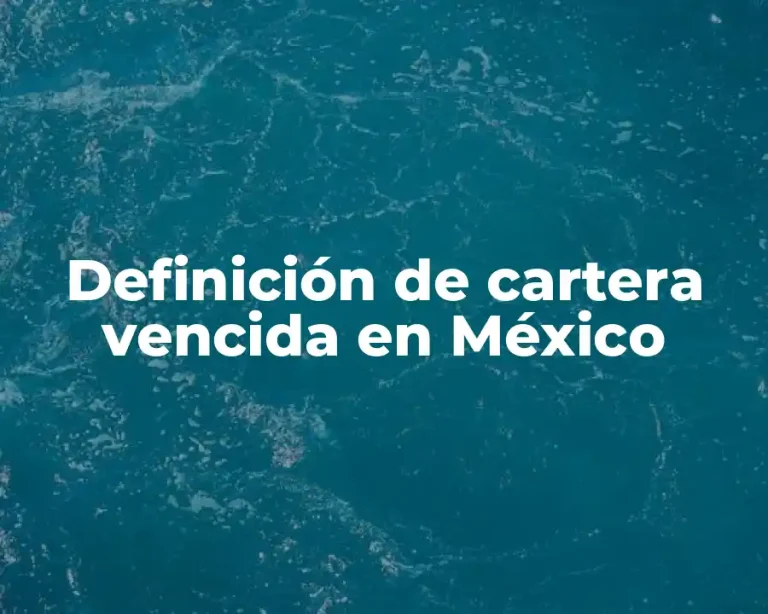 Definición de cartera vencida en México