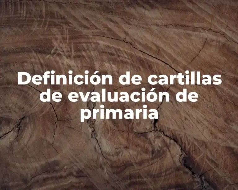 Definición de cartillas de evaluación de primaria